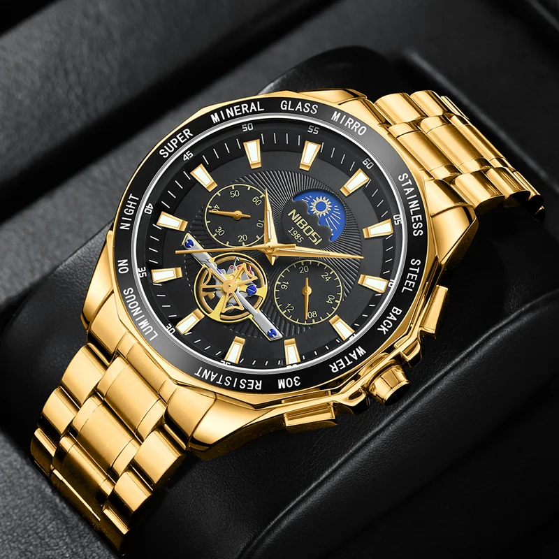 NIBOSI Luxury Men Watch Fashion Chronograph Waterproof Luminous Date Stainless Steel Quartz Watch Man Clock Relogio Masculino
NIBOSI Luxury Men Watch Fashion Chronograph Waterproof Luminous Date Stainless Steel Quartz Watch Man Clock Relogio Masculino
