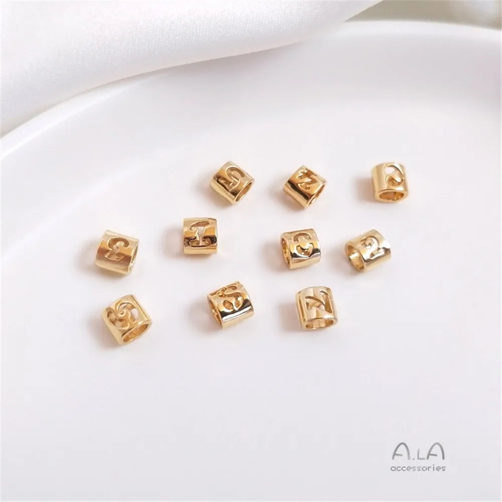 14K gold color bracelet handmade beaded large hole digital bead pendant 0-9 first jewelry diy accessories material
14K gold color bracelet handmade beaded large hole digital bead pendant 0-9 first jewelry diy accessories material