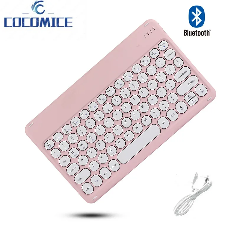 

10 inch Round key ultrathin mini Keyboard Rechargeable Wireless Bluetooth Keyboard For ipad iOS Android Windows Phone Tablet