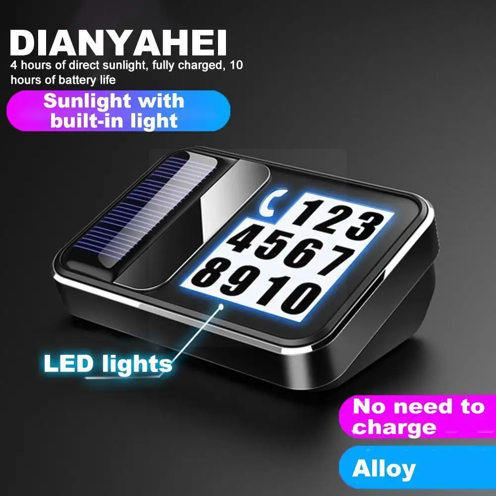 Luminous LED Digital Temporary Parking Plate Solar Stickers LED Parking Number Car 0-9 Charging lights Card Sticker with Y5O4
Luminous LED Digital Temporary Parking Plate Solar Stickers LED Parking Number Car 0-9 Charging lights Card Sticker with Y5O4