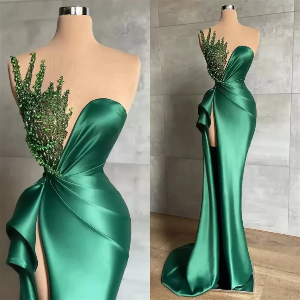 Elegant Feminine Green For Wedding Fit African Women Long Sexy Side High Slit Shiny Beads Sleeveless Formal Party Lllusion
Elegant Feminine Green For Wedding Fit African Women Long Sexy Side High Slit Shiny Beads Sleeveless Formal Party Lllusion