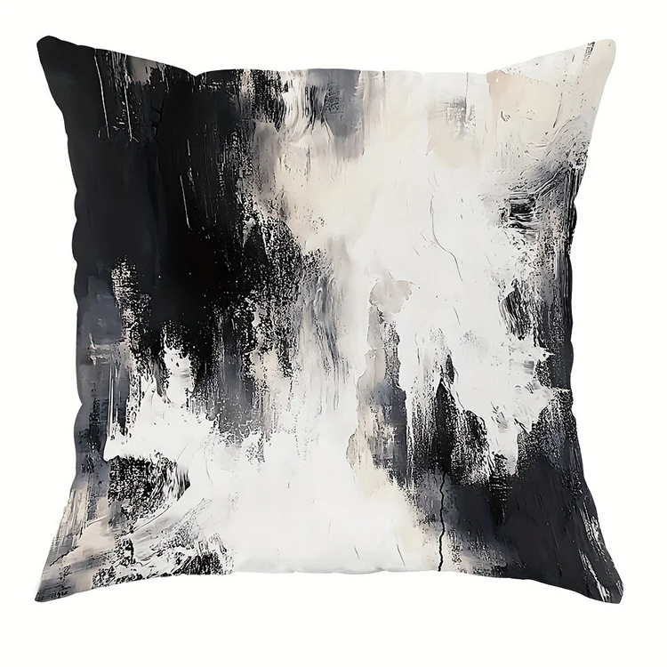 Черно-белая декоративная наволочка из полиэстера
Черно-белая декоративная наволочка из полиэстера
