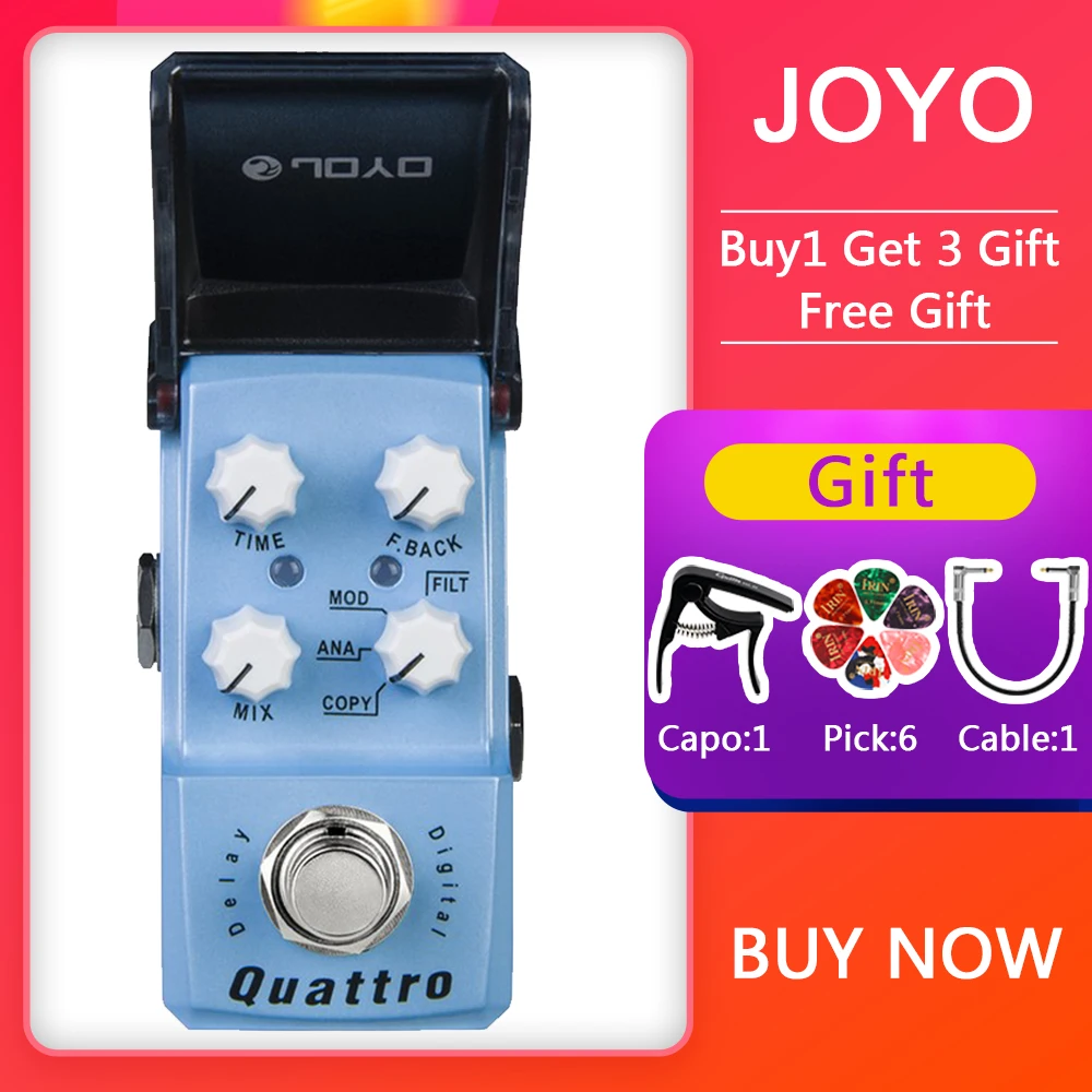 

JOYO JF-318 Quattro Digital Delay Pedal Guitar Effect Processor Copy Analog Modulation Filtered 4 Modes Effects Guitar Stompbox