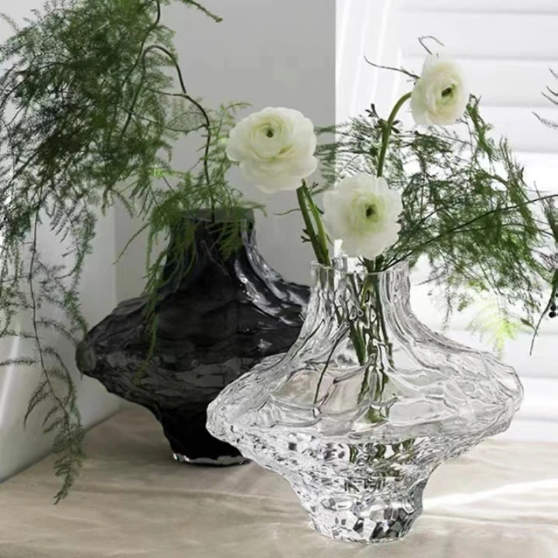 Textured Transparent Smoke Grey Irregular Glass Vase Nordic Style Home Decoration Ornaments
Textured Transparent Smoke Grey Irregular Glass Vase Nordic Style Home Decoration Ornaments