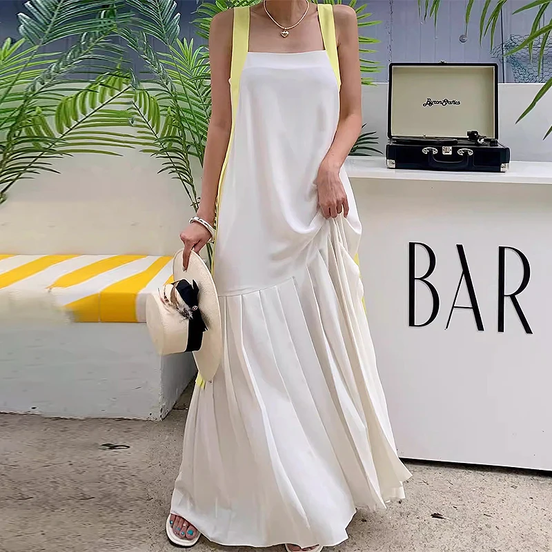 Clothland Women Chic Pleated Strap Dress Sleeveless Backless Square Collar One Piece Summer Cute Midi Dresses Mujer QC677
Clothland Women Chic Pleated Strap Dress Sleeveless Backless Square Collar One Piece Summer Cute Midi Dresses Mujer QC677
