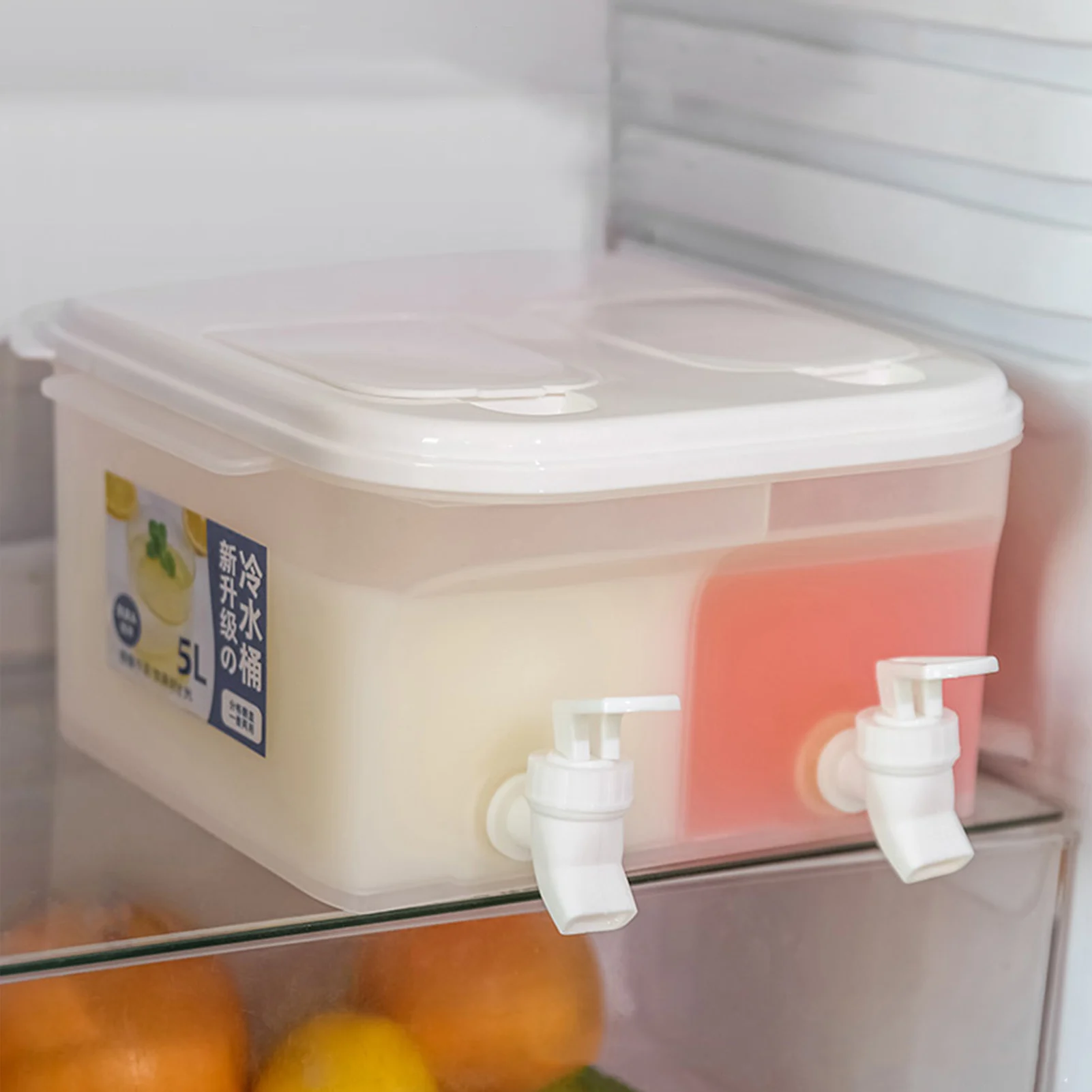 5L Refrigerator Cold Water Bucket Cold Kettle With 2 Faucet Water Pitcher Tea Milk Lemonade Juice Beverage Dispenser Container
5L Refrigerator Cold Water Bucket Cold Kettle With 2 Faucet Water Pitcher Tea Milk Lemonade Juice Beverage Dispenser Container