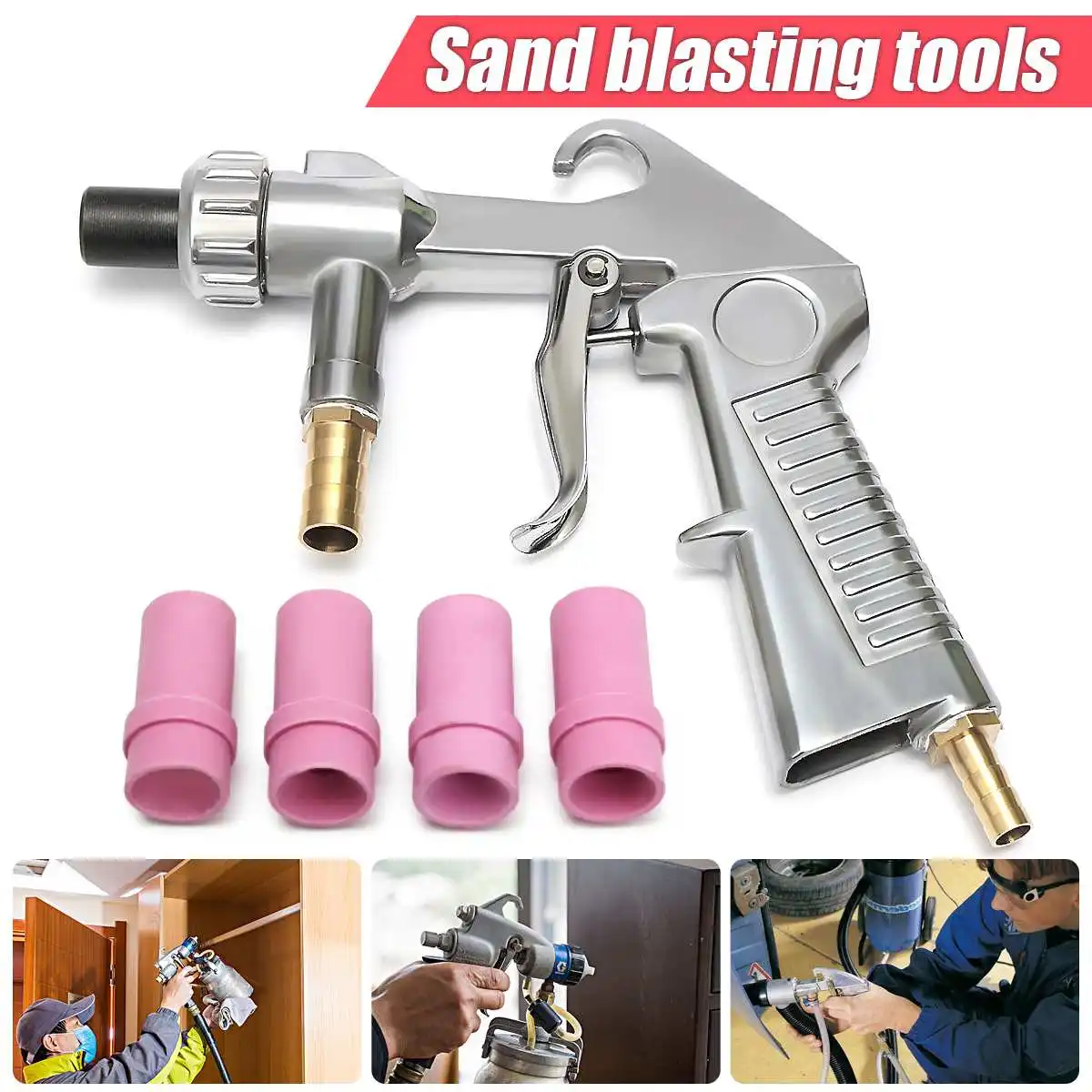 Portable Sandblasting Gun Pneumatic Tools Abrasive Air Sand Blasting Gun Kit Sand Blaster Air Siphon Ceramic Nozzles Spray Gun
Portable Sandblasting Gun Pneumatic Tools Abrasive Air Sand Blasting Gun Kit Sand Blaster Air Siphon Ceramic Nozzles Spray Gun
