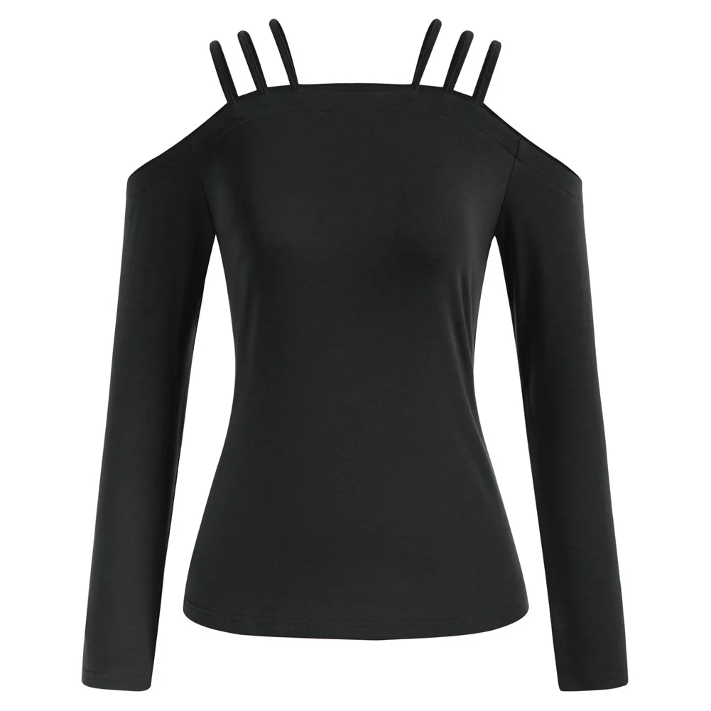 Grace Karin Women Tripe Strap T-Shirt Casual Long Sleeve Cold Shoulder Tops Summer Blouse Female Off Shoulder Solid Tee Tops A30
Grace Karin Women Tripe Strap T-Shirt Casual Long Sleeve Cold Shoulder Tops Summer Blouse Female Off Shoulder Solid Tee Tops A30