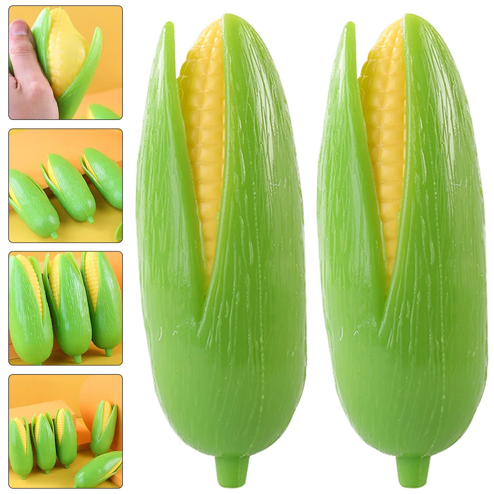 

4pcs Vegetable Stretchy Toys Interesting Corn Squeeze Toys Adorable Decompression Toys