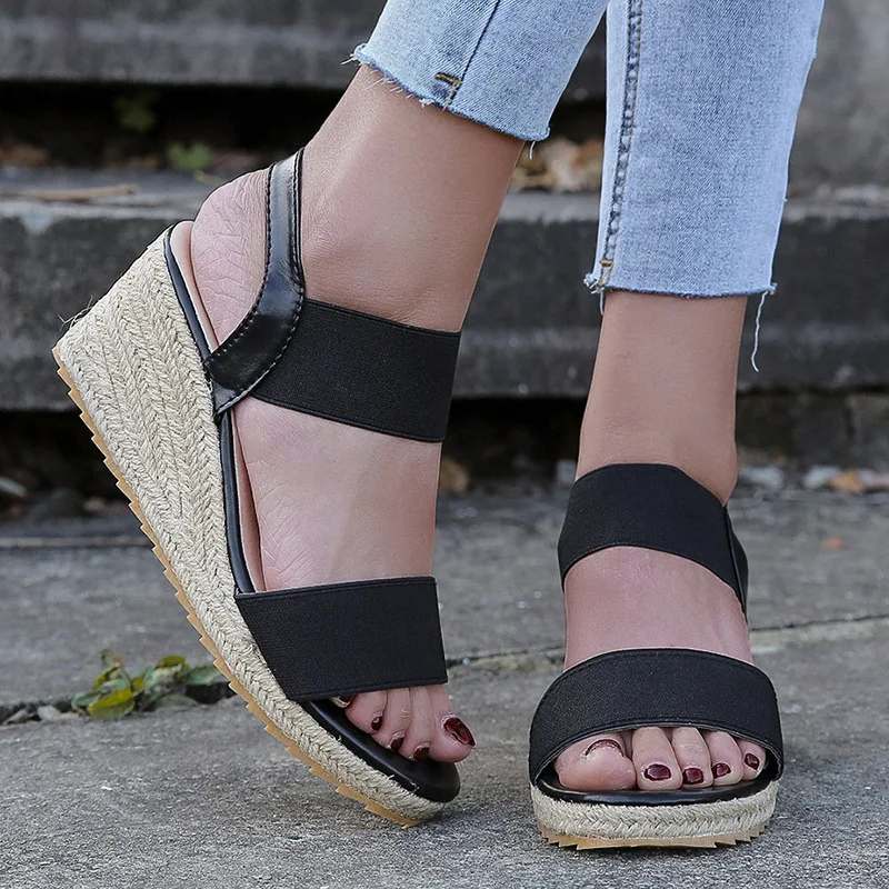 New Women's Sandals Fashion Fish Mouth Open Toe Wedge Platform Flats Slip-on Hemp Rope Solid Color Sandals Sandália Flip Flop
New Women's Sandals Fashion Fish Mouth Open Toe Wedge Platform Flats Slip-on Hemp Rope Solid Color Sandals Sandália Flip Flop