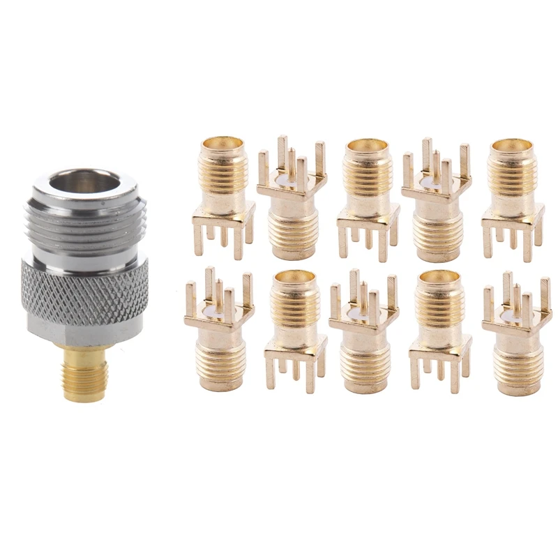 10X SMA Female Jack Solder PCB Mount Straight RF Connector Gold & 1X N Female Jack To SMA Female Plug Straight RF Connector Adap
10X SMA Female Jack Solder PCB Mount Straight RF Connector Gold & 1X N Female Jack To SMA Female Plug Straight RF Connector Adap