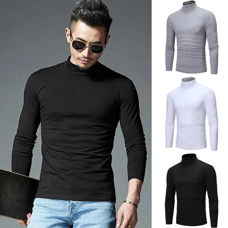 Men's Casual Slim Turtleneck Long Sleeve Tops Pullover T-Shirt Solid Color Knitted Pullovers Male Slim Fit New Autumn Winter
Men's Casual Slim Turtleneck Long Sleeve Tops Pullover T-Shirt Solid Color Knitted Pullovers Male Slim Fit New Autumn Winter