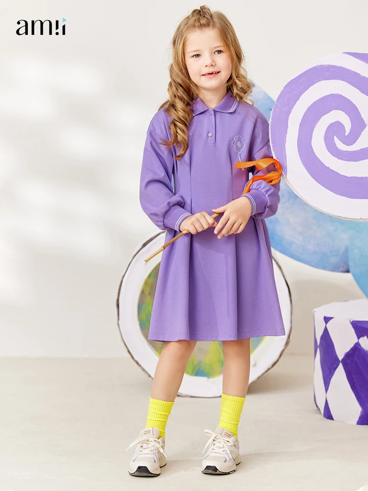 AMII Kids 2022 Autumn Children's Dress Solid Long Sleeve Polo Neck A-line Flower Embroidery Knitted Cotton Midi Dresses 22240093 
AMII Kids 2022 Autumn Children's Dress Solid Long Sleeve Polo Neck A-line Flower Embroidery Knitted Cotton Midi Dresses 22240093