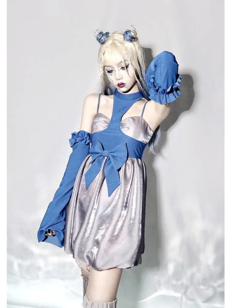 Y2k красивое крутое платье в стиле Subcluture, Летнее бальное платье на бретелях-спагетти, бальное платье в стиле панк с бантом и рукавами, вечернее платье
Y2k красивое крутое платье в стиле Subcluture, Летнее бальное платье на бретелях-спагетти, бальное платье в стиле панк с бантом и рукавами, вечернее платье