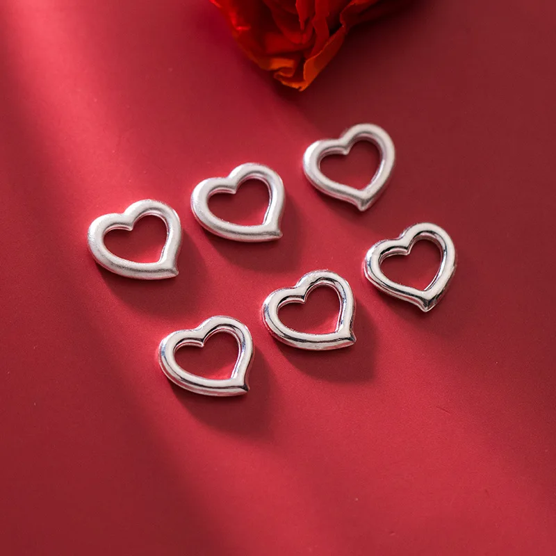 925 silver no hole heart connectors for weave bracelet findings fashion hollow heart shape ring for jewelry making design
925 silver no hole heart connectors for weave bracelet findings fashion hollow heart shape ring for jewelry making design