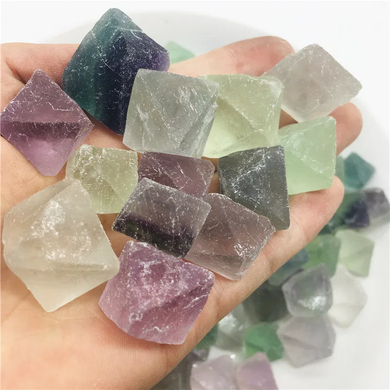 

large Natural Green Fluorite Octahedron Crystal Quartz Gemstone Specimen Healing Reiki Mineral Stone Raw Rare