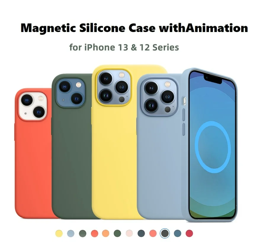 Оригинальный магнитный силиконовый чехол для iPhone 13 mini Max с официальной функцией беспроводной зарядки
Оригинальный магнитный силиконовый чехол для iPhone 13 mini Max с официальной функцией беспроводной зарядки