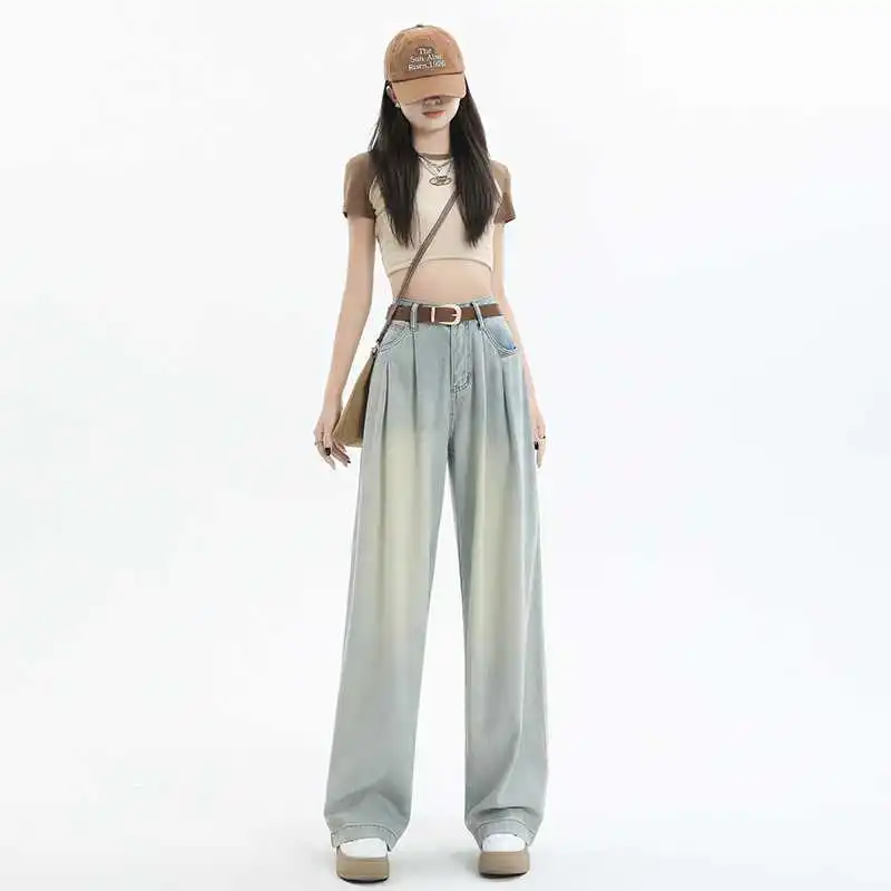 American Vintage Casual Baggy High Waist Straight Jeans Pants Women's Y2K Wide Leg Grunge Streetwear Style Denim Trouser
American Vintage Casual Baggy High Waist Straight Jeans Pants Women's Y2K Wide Leg Grunge Streetwear Style Denim Trouser