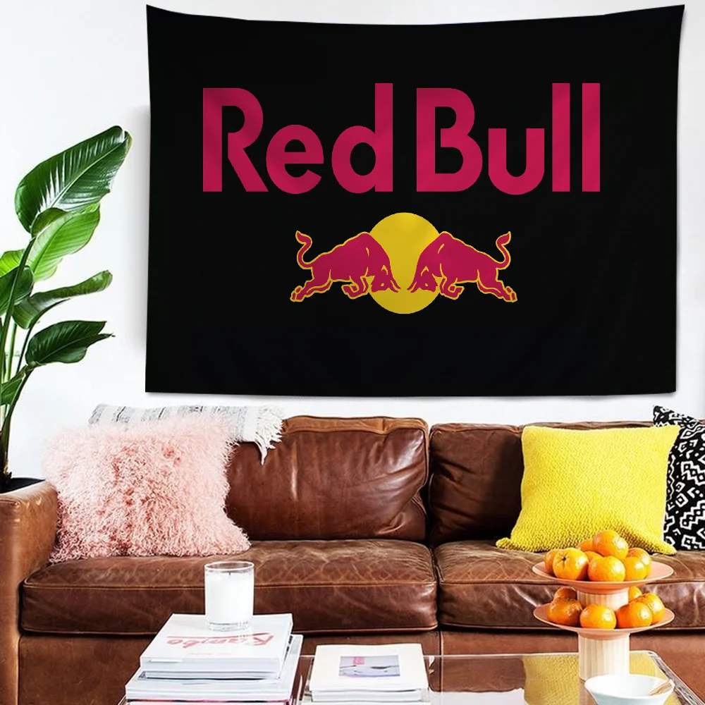 R-Red-B-Bulls Pattern Hanging Bohemian Tapestry Japanese Wall Anime Kawaii Room Decor
