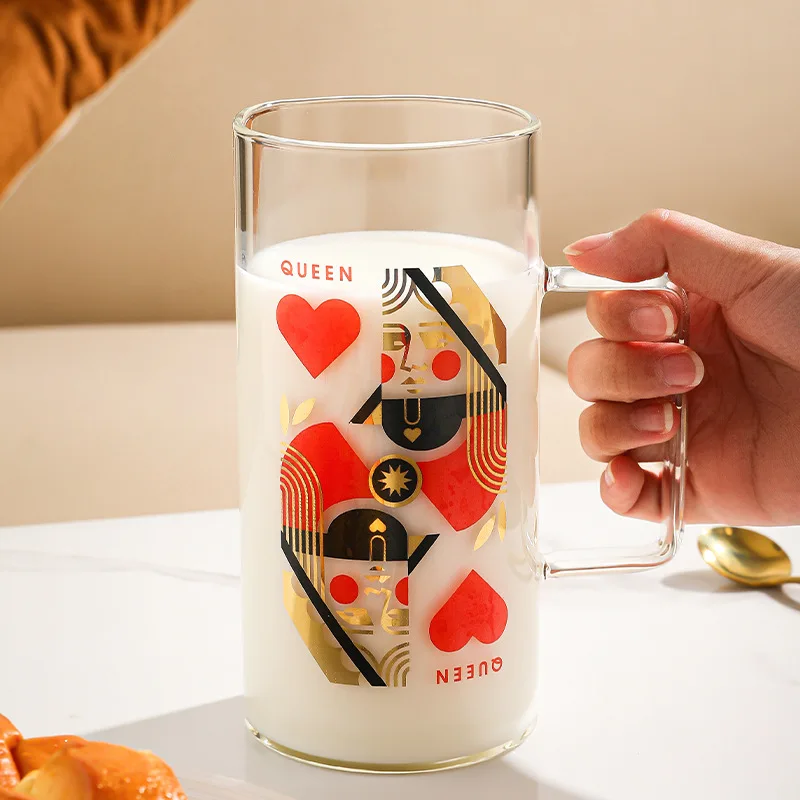 Playing Card Glass Cup Large Capacity Home with Handle High Borosilicate Beverage Juice Beer Water Mug Kitchen Drinking Utensils
Playing Card Glass Cup Large Capacity Home with Handle High Borosilicate Beverage Juice Beer Water Mug Kitchen Drinking Utensils