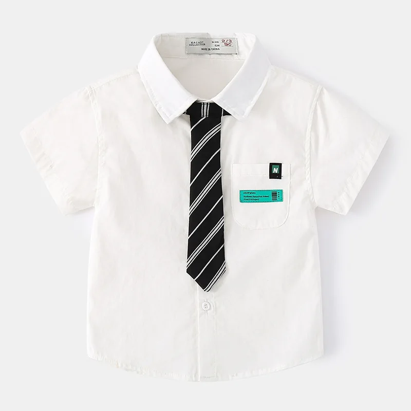 Summer Blouse Cardigan Student White Shirts Baby Boy Shirt Casual Boys Tie Shirt With Short Sleeve Boy Shirts For Children Top
Summer Blouse Cardigan Student White Shirts Baby Boy Shirt Casual Boys Tie Shirt With Short Sleeve Boy Shirts For Children Top
