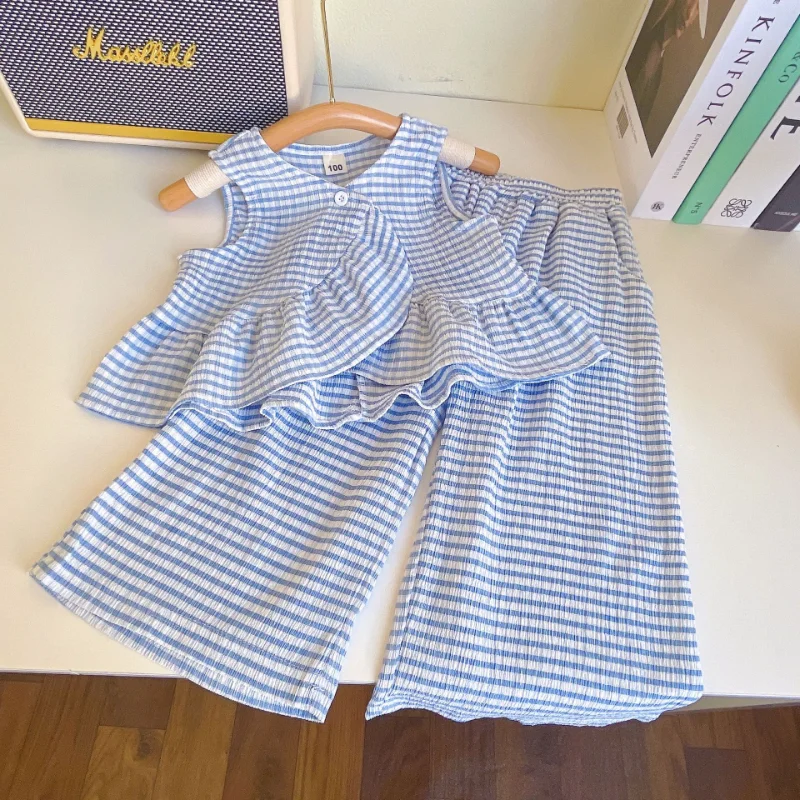 Girl Spring Korean Style Outfit Summer 2023 Children 2 Pcs Clothing Sets Kids Cute Irregular Sleeveless Top with Wide Leg Pants
Girl Spring Korean Style Outfit Summer 2023 Children 2 Pcs Clothing Sets Kids Cute Irregular Sleeveless Top with Wide Leg Pants