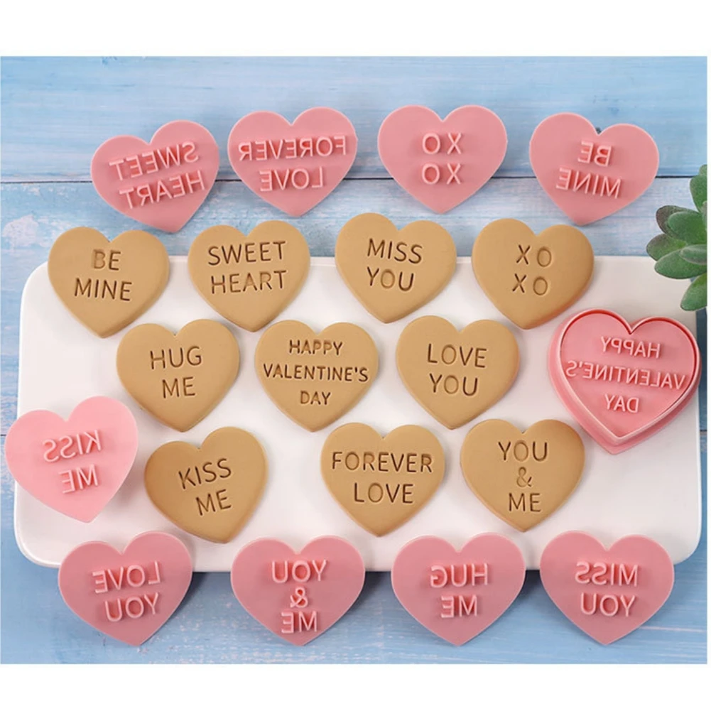 10pcs/Set Valentine’s Day Cookie Embosser Mold DIY LOVE Heart Shape Fondant Stamp for Wedding Cake Decorating Tools Baking Molds
10pcs/Set Valentine’s Day Cookie Embosser Mold DIY LOVE Heart Shape Fondant Stamp for Wedding Cake Decorating Tools Baking Molds