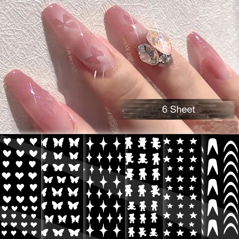 1 SheetD Nail Stickers Heart Butterfly Bear Star Self-Adhesive Slider Nail Art Decorations Manicure Accessories
1 SheetD Nail Stickers Heart Butterfly Bear Star Self-Adhesive Slider Nail Art Decorations Manicure Accessories