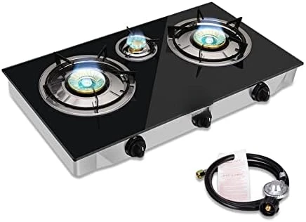 Propane Gas Stove with 21,600BTU, 3 Burners Propane Stove, Tempered Glass Camping Cooking Stove
Propane Gas Stove with 21,600BTU, 3 Burners Propane Stove, Tempered Glass Camping Cooking Stove