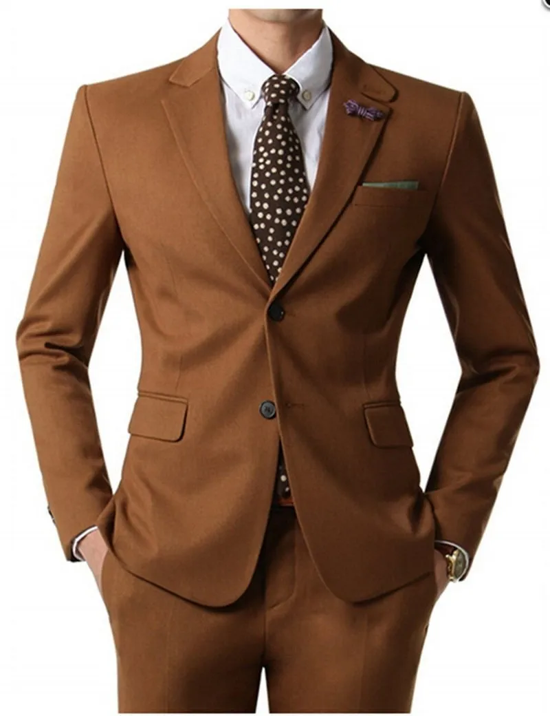 Slim Fit Groomsmen Notch Lapel Groom Tuxedos Brown Mens Suits Wedding Best Man (Jacket+Pants) dress for wedding party formal
Slim Fit Groomsmen Notch Lapel Groom Tuxedos Brown Mens Suits Wedding Best Man (Jacket+Pants) dress for wedding party formal