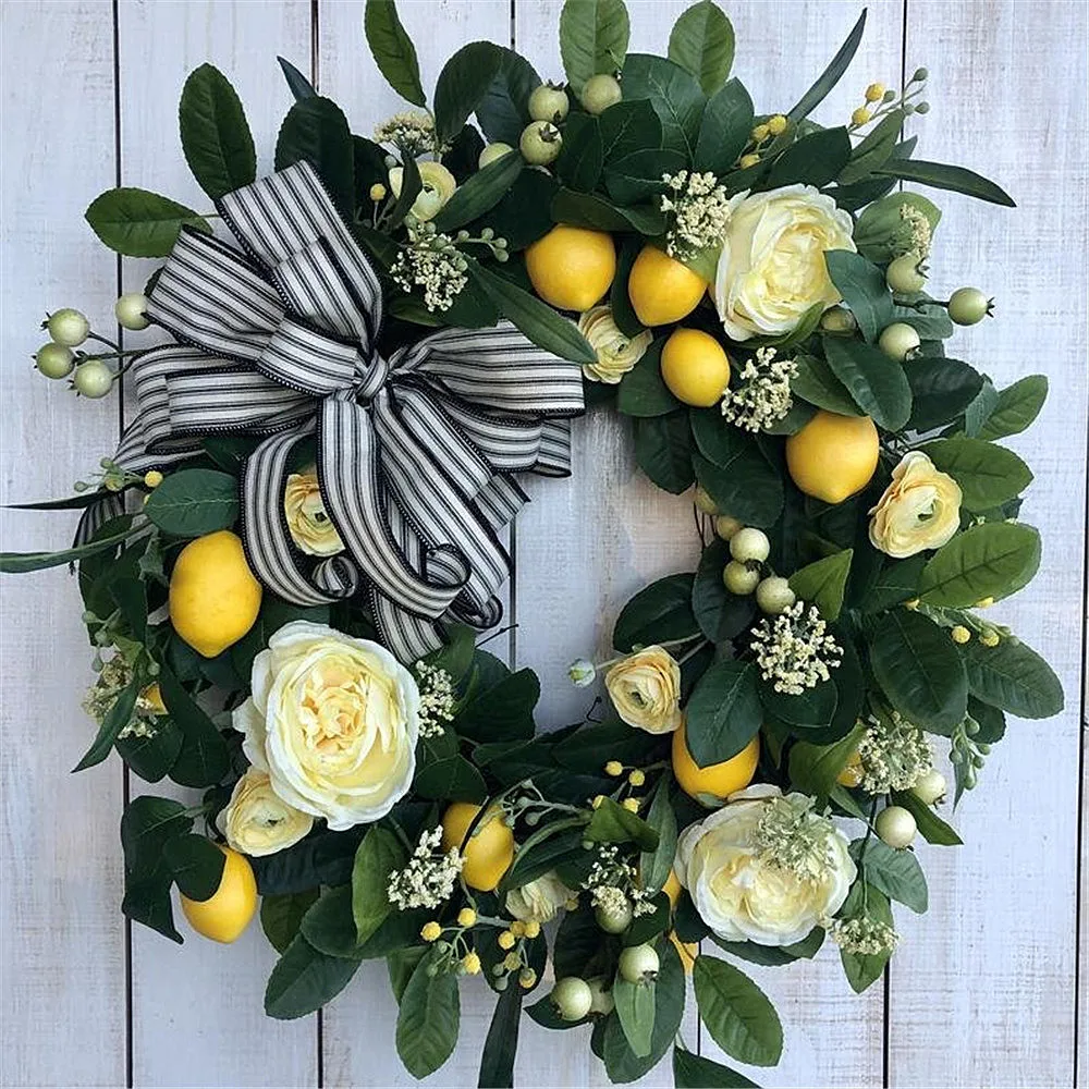 Artificial Yellow Lemons Wreaths Spring Summer Garland Wreath Door Wall Hanging Wreath Wedding Party Wreath Window Home Decorati
Artificial Yellow Lemons Wreaths Spring Summer Garland Wreath Door Wall Hanging Wreath Wedding Party Wreath Window Home Decorati