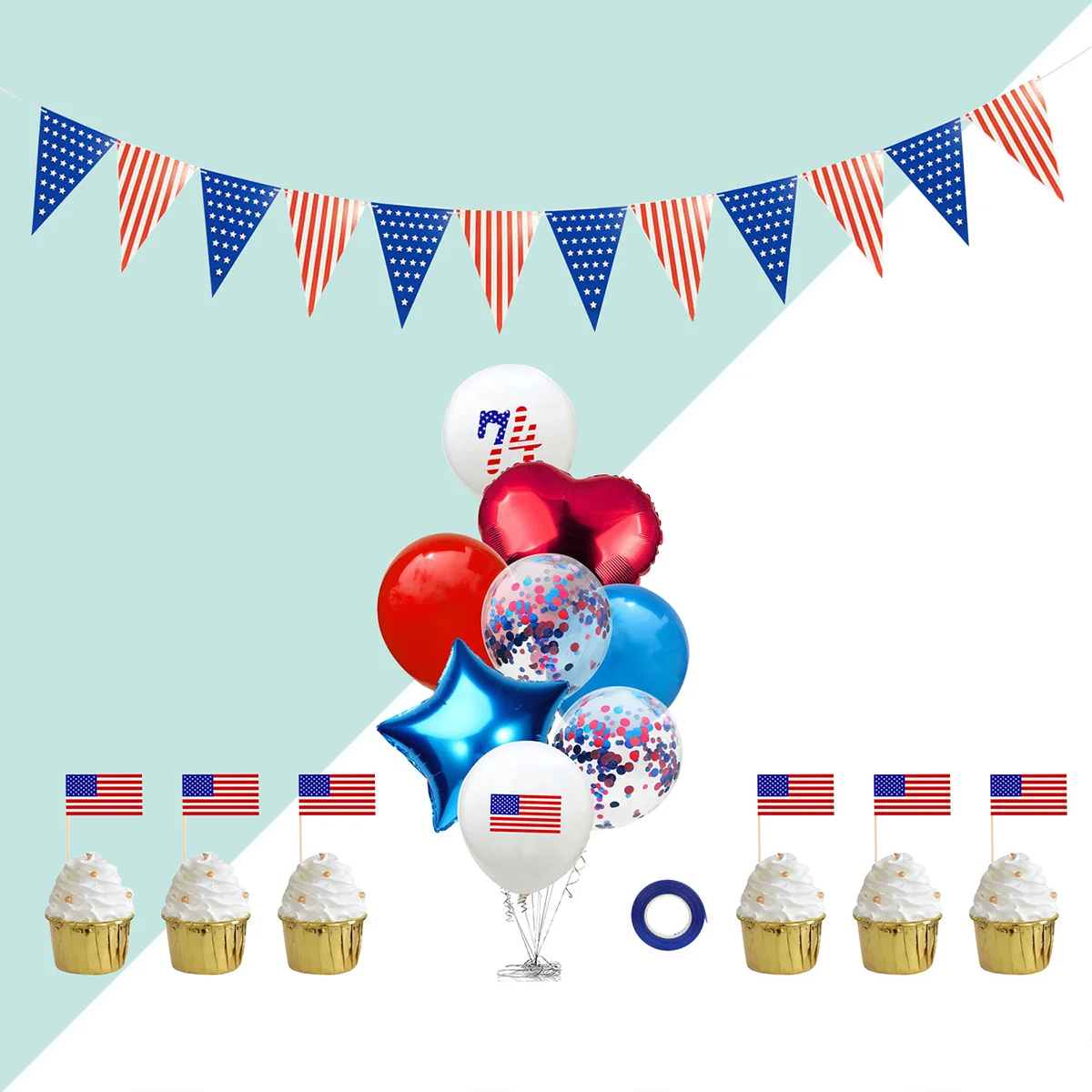 16 Pcs Party Favors Decorative Chic Balloons Banner Set for Memorial Day Independence Day
16 Pcs Party Favors Decorative Chic Balloons Banner Set for Memorial Day Independence Day
