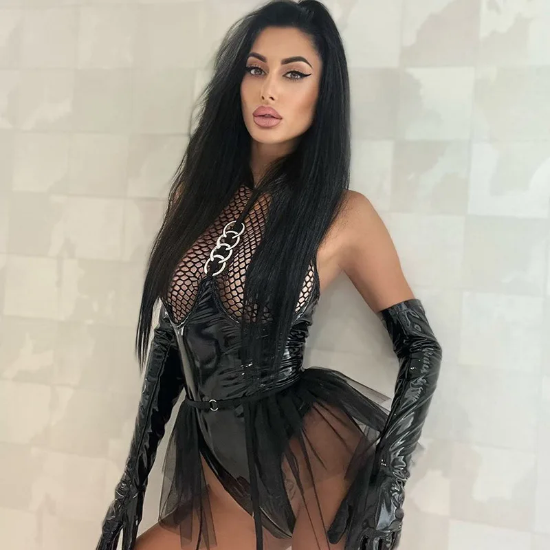 Sexy Fishing Net Hollow Out Bodysuit Sensual See Through Gauze Skirt Garters Underwear Set Women Luxury Erotic Nightgown
Sexy Fishing Net Hollow Out Bodysuit Sensual See Through Gauze Skirt Garters Underwear Set Women Luxury Erotic Nightgown