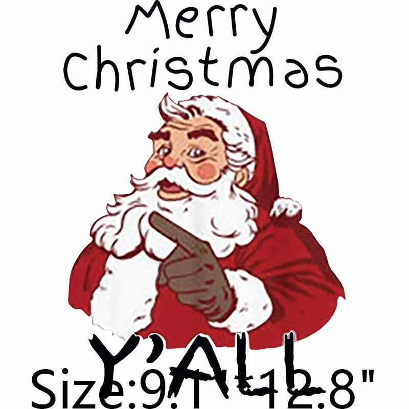 

DIY Clothing Heat Transfer Santa Claus ELF Red Truck Christmas Tree Vinyl Stickers Iron on Patches DTF Transfers for Clothing