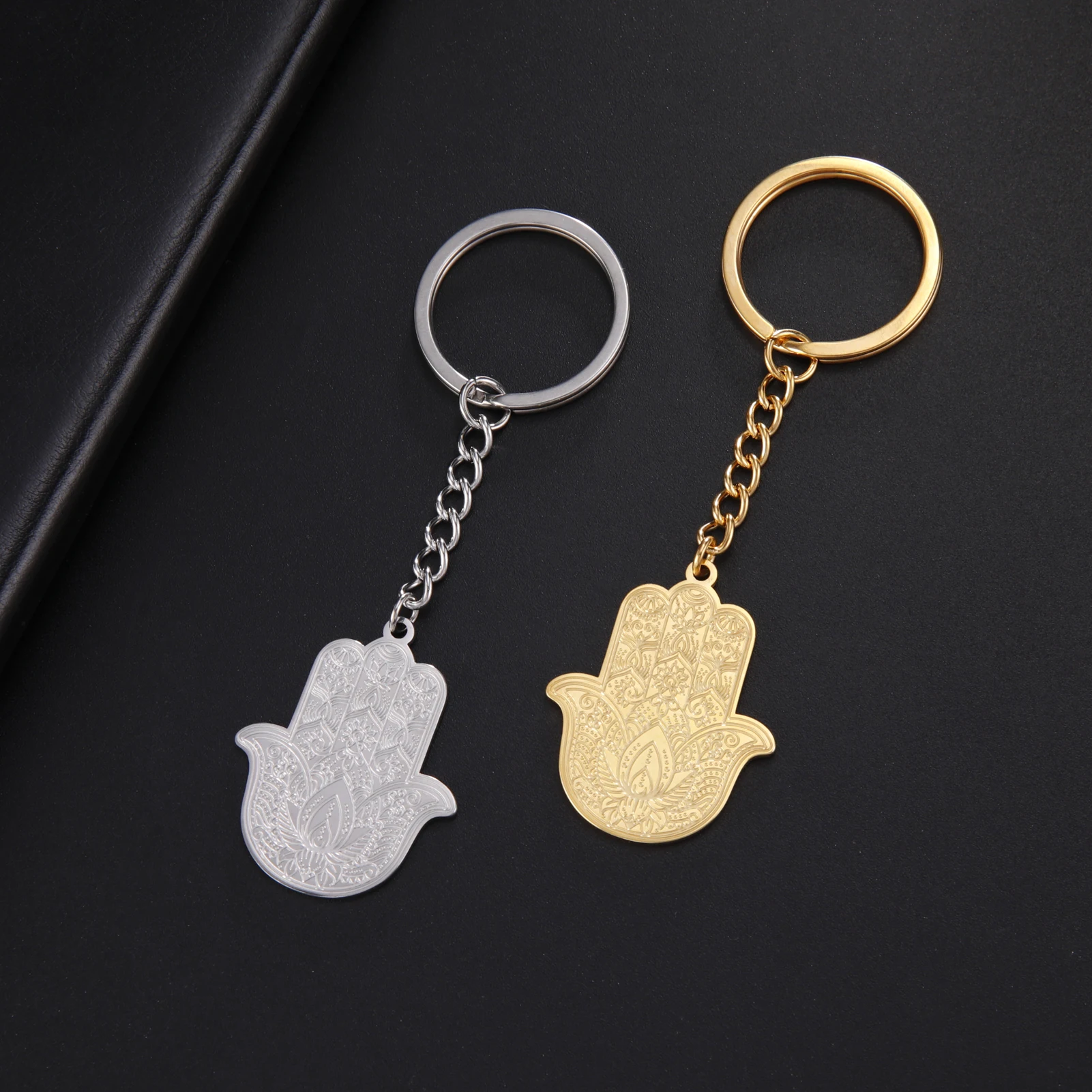 LIKGREAT Hamesh Hand Floral Stainless Steel Key Chain for Women Men Luck Hand of Fatima Amulet Vintage key Ring Jewish Jewelry
LIKGREAT Hamesh Hand Floral Stainless Steel Key Chain for Women Men Luck Hand of Fatima Amulet Vintage key Ring Jewish Jewelry