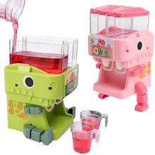 Mini Kids Dinosaur Double Water Dispenser Toys Simulation Household Appliances Can Water Small Childrens Beverage Machine Gift