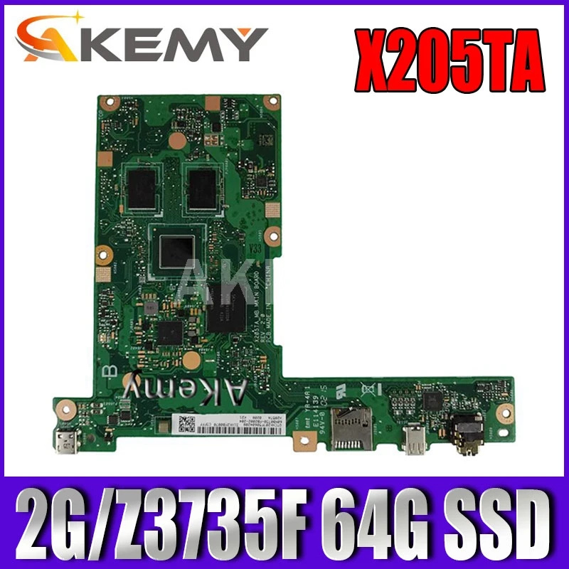 Материнская плата Akemy X205TA для ноутбука Asus X205TA X205T, материнская плата 2G/Z3735F 64G SSD
Материнская плата Akemy X205TA для ноутбука Asus X205TA X205T, материнская плата 2G/Z3735F 64G SSD