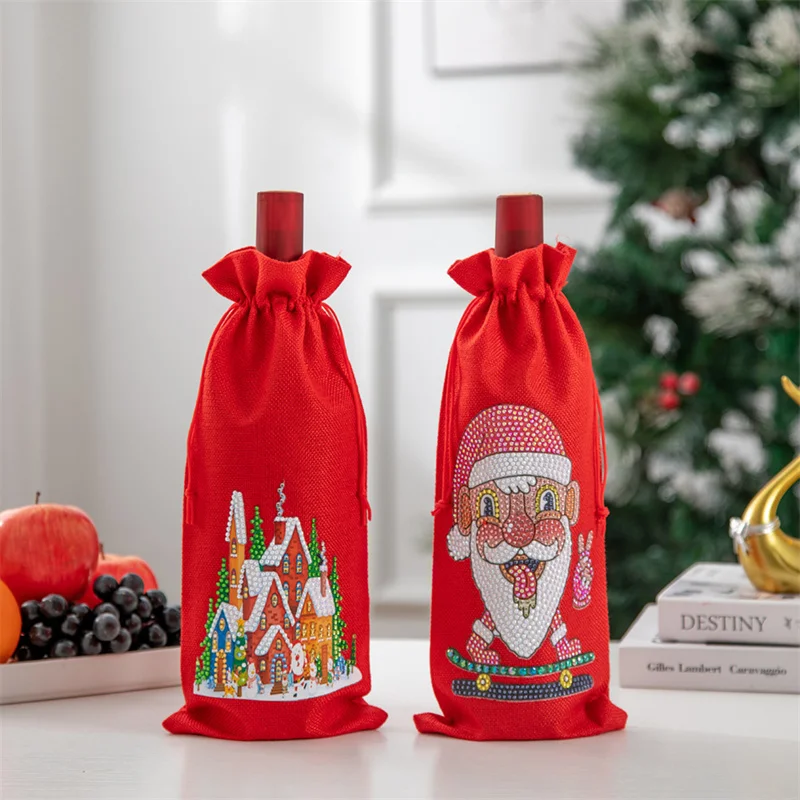 Christmas Gift Bag Imitation Diamond Painting Red Wine Bag 5D Manual DIY Christmas Cartoons Patterns Bottle Decoration Gift Bags
Christmas Gift Bag Imitation Diamond Painting Red Wine Bag 5D Manual DIY Christmas Cartoons Patterns Bottle Decoration Gift Bags