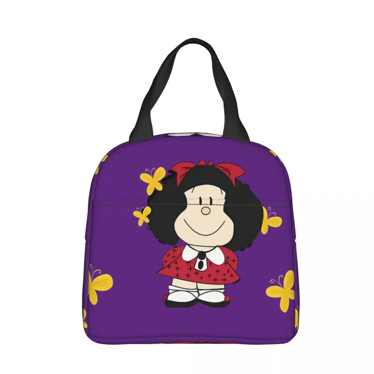 Портативные сумки из ткани Оксфорд с желтыми бабочками, аниме Mafalda, школьный обед для поездок, пешего туризма, детский холодильник
Портативные сумки из ткани Оксфорд с желтыми бабочками, аниме Mafalda, школьный обед для поездок, пешего туризма, детский холодильник