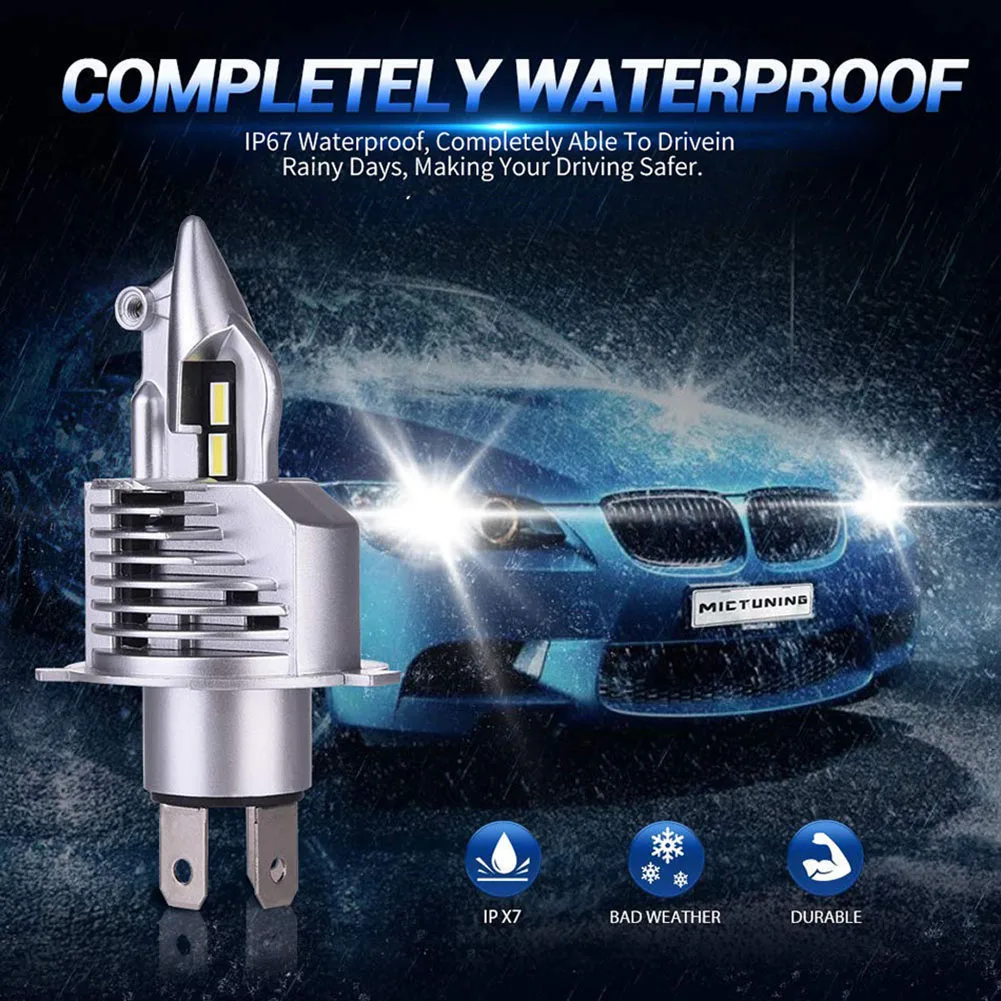 2Pcs12000LM Car H4 Headlight 8V-48V 6500K High And Low Beam Headlamp White Super Bright LED Bulb For Automobile Motorcycle
2Pcs12000LM Car H4 Headlight 8V-48V 6500K High And Low Beam Headlamp White Super Bright LED Bulb For Automobile Motorcycle