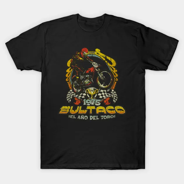Men/Women's Summer Black Street Fashion Hip Hop Bultaco 1975 Year Of The Bull Motocross T-shirt Cotton Tees Short Sleeve Tops 
Men/Women's Summer Black Street Fashion Hip Hop Bultaco 1975 Year Of The Bull Motocross T-shirt Cotton Tees Short Sleeve Tops