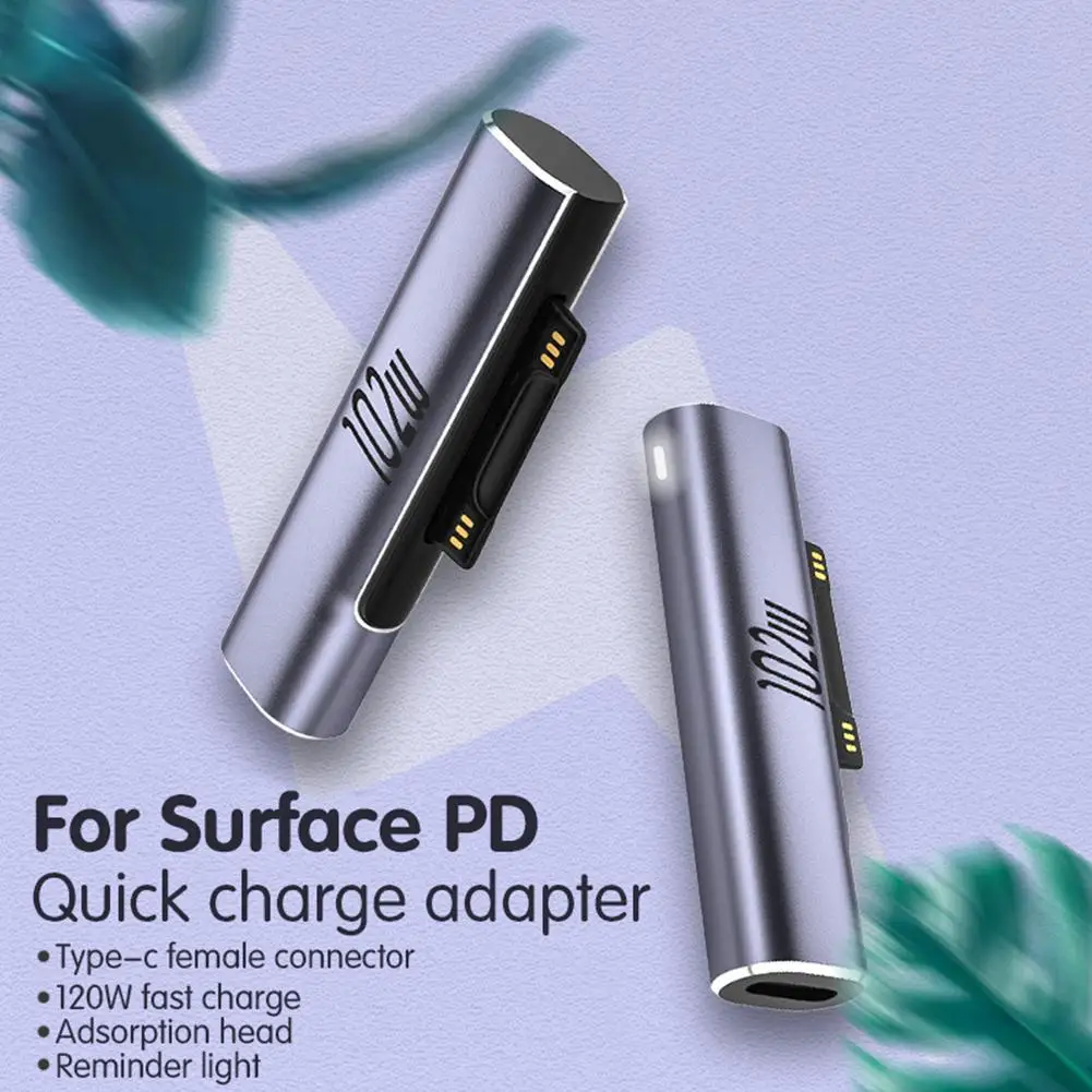 Converter Type-c Female To Surface Pd Fast Charging Conversion Adapter Compatible For Microsoft Pro7 102w Magnetic Connector
Converter Type-c Female To Surface Pd Fast Charging Conversion Adapter Compatible For Microsoft Pro7 102w Magnetic Connector