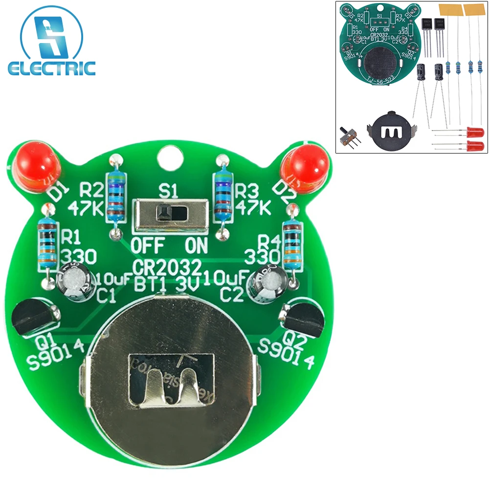 DIY Practice Kit Automatic Flashing LED Lamp Self-excited Multivibrator Circuit Electronic Soldering LED Alternating Flashing
DIY Practice Kit Automatic Flashing LED Lamp Self-excited Multivibrator Circuit Electronic Soldering LED Alternating Flashing
