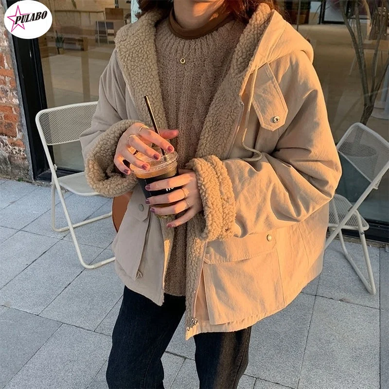 Women Oversized Parkas Hooded Thick Coat Ladies Soft Kawaii Jackets Double Sided Outerwear Autumn Winter Warm Long Sleeve Tops
Women Oversized Parkas Hooded Thick Coat Ladies Soft Kawaii Jackets Double Sided Outerwear Autumn Winter Warm Long Sleeve Tops