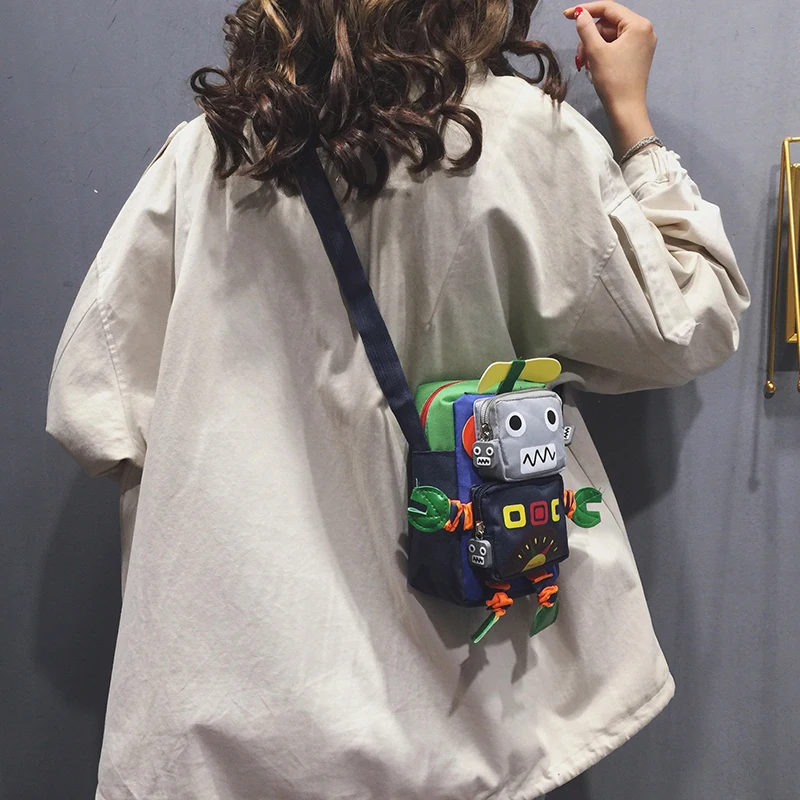 High Quality Funny Robot Cartoon Cute Japanese Canvas Girl Messenger Bag Personality Boys and Girls Parent-child Bag ShoulderBag
High Quality Funny Robot Cartoon Cute Japanese Canvas Girl Messenger Bag Personality Boys and Girls Parent-child Bag ShoulderBag