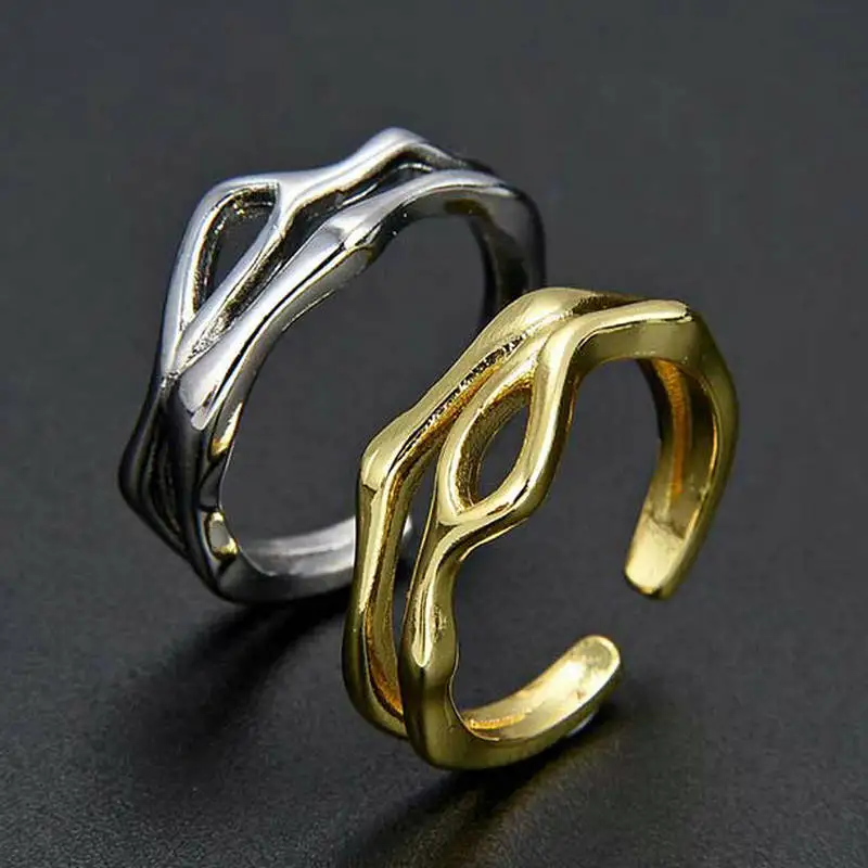 Irregular Double Cut Open Geometric Ring Women Men Simple Fashion Adjustable Jewelry
Irregular Double Cut Open Geometric Ring Women Men Simple Fashion Adjustable Jewelry