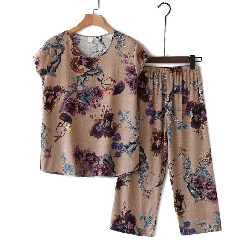 Middle-aged and Elderly Women's Summer Suits Short Sleeve Cotton Linen T-shirt Top & Wide-leg Pants 2 Pcs Home Service Sets 4XL
Middle-aged and Elderly Women's Summer Suits Short Sleeve Cotton Linen T-shirt Top & Wide-leg Pants 2 Pcs Home Service Sets 4XL
