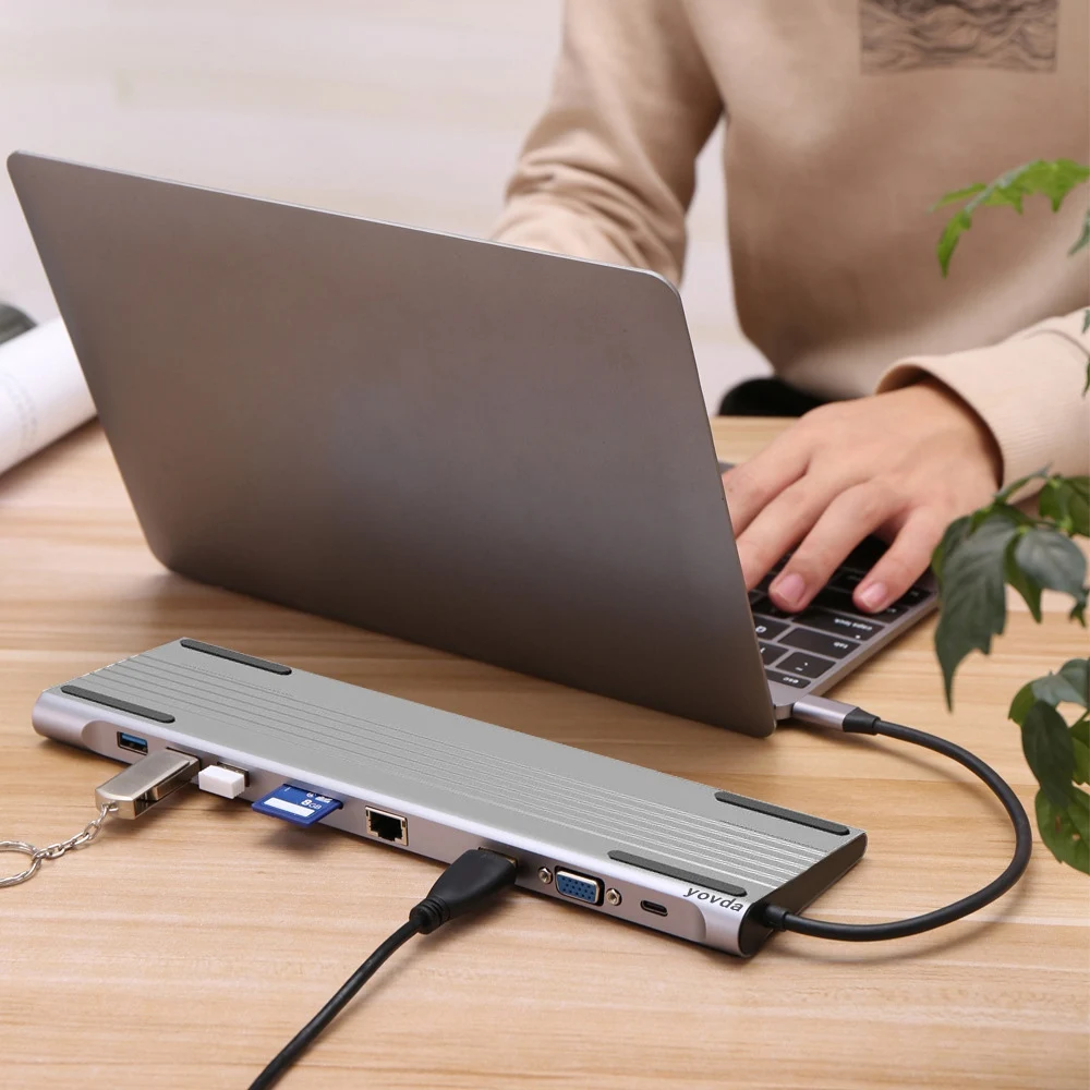 USB-концентратор 10 в 1, 4K, HDMI, 3 порта USB, 60 Вт 
USB-концентратор 10 в 1, 4K, HDMI, 3 порта USB, 60 Вт