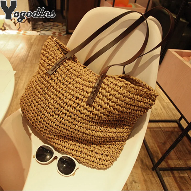 Women Handbag Summer Beach Bag Rattan Woven Handmade Knitted Straw Large Capacity Totes Leather Women Shoulder Bag Bohemia New 
Women Handbag Summer Beach Bag Rattan Woven Handmade Knitted Straw Large Capacity Totes Leather Women Shoulder Bag Bohemia New