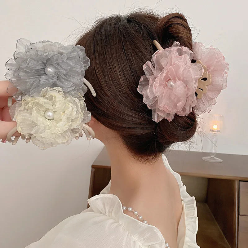 Pearl Hair Clip Fairy Flower Mesh Hair Crab Clips Large Hair Claws Sweet Grab Clip Women Hair Accessories
Pearl Hair Clip Fairy Flower Mesh Hair Crab Clips Large Hair Claws Sweet Grab Clip Women Hair Accessories